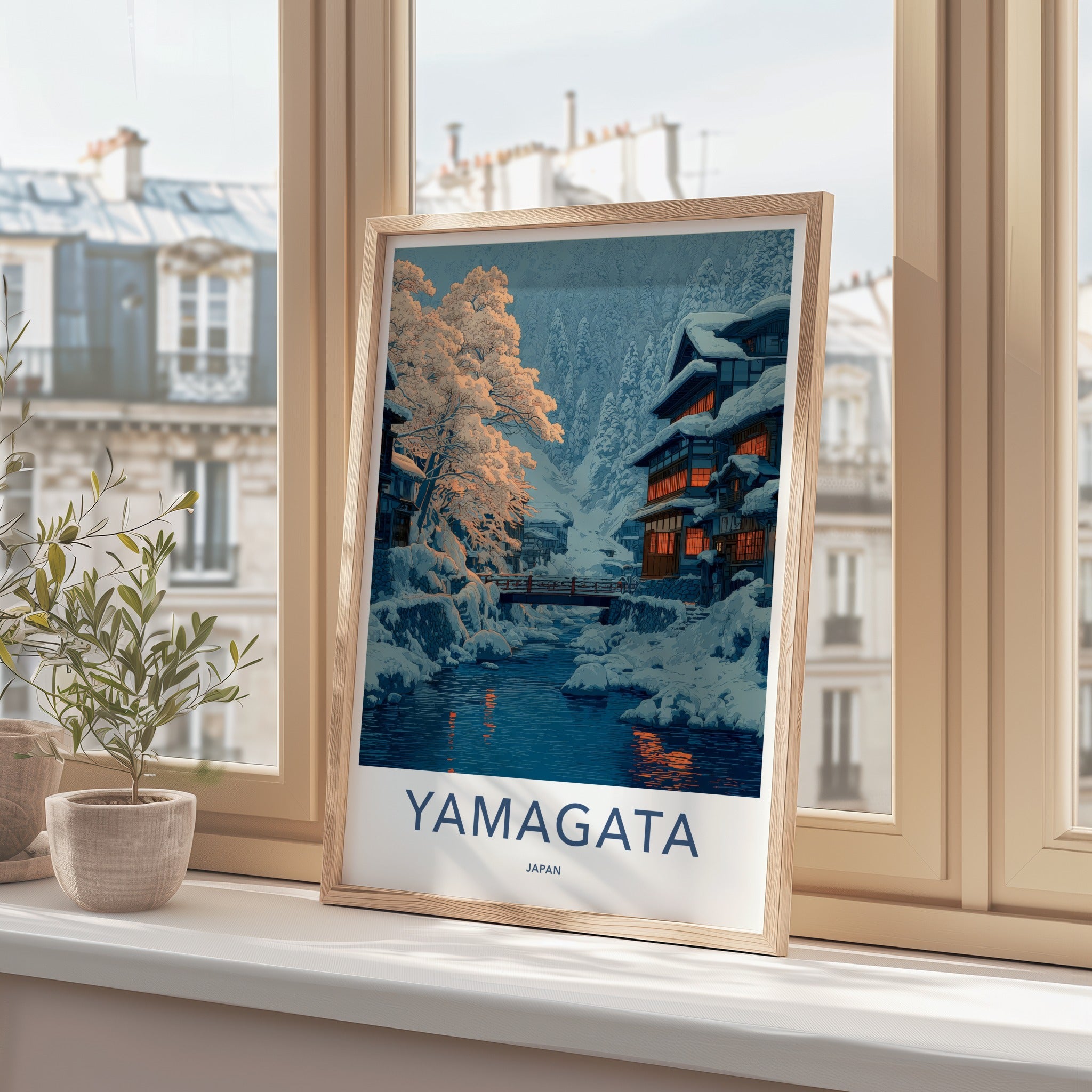 Yamagata Poster - Japan Travel Print - Snowy River Village Home Decor