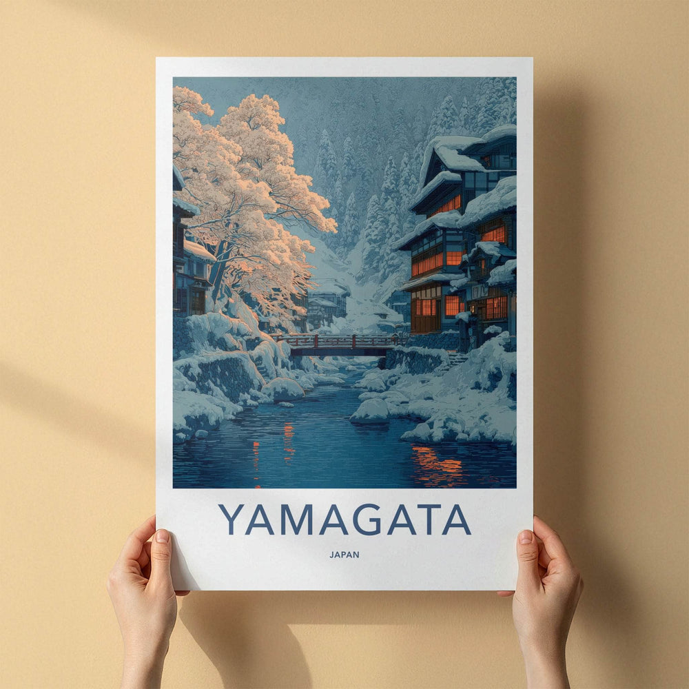 Yamagata Poster - Japan Travel Print - Snowy River Village Home Decor
