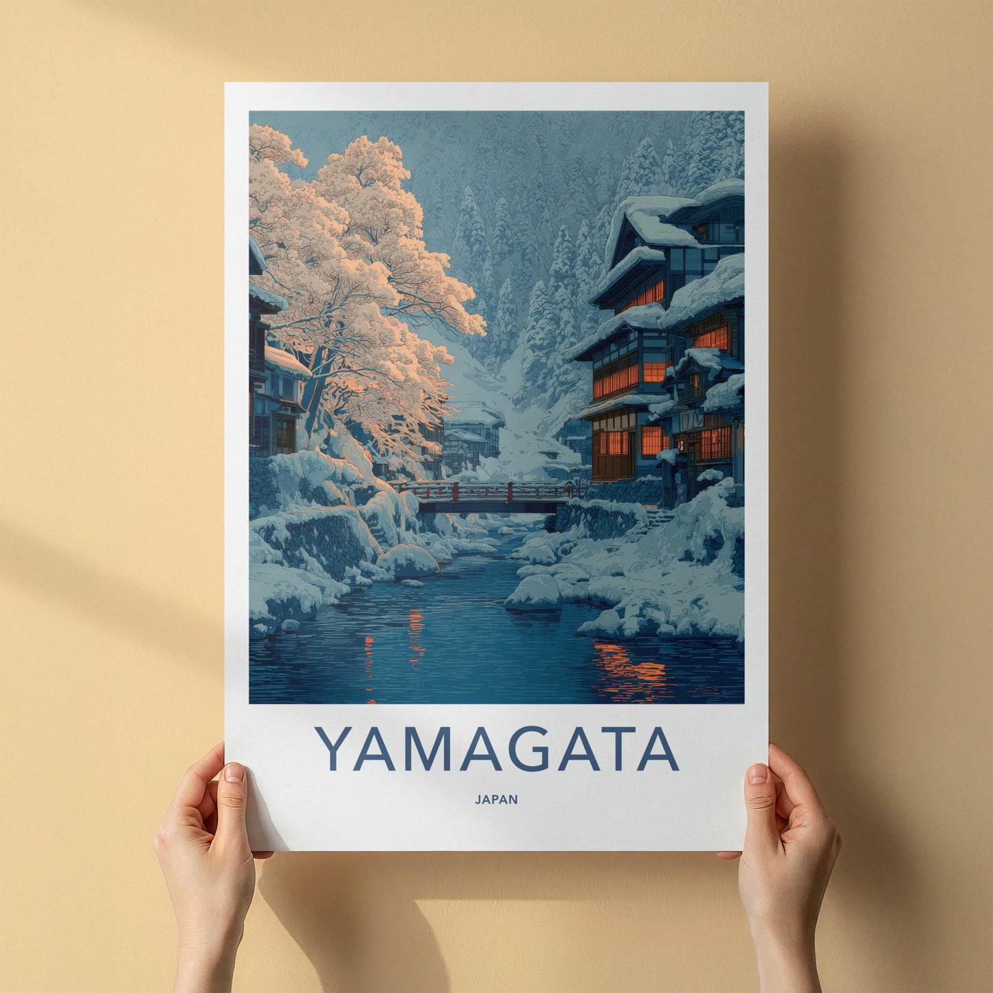 Yamagata Poster - Japan Travel Print - Snowy River Village Home Decor
