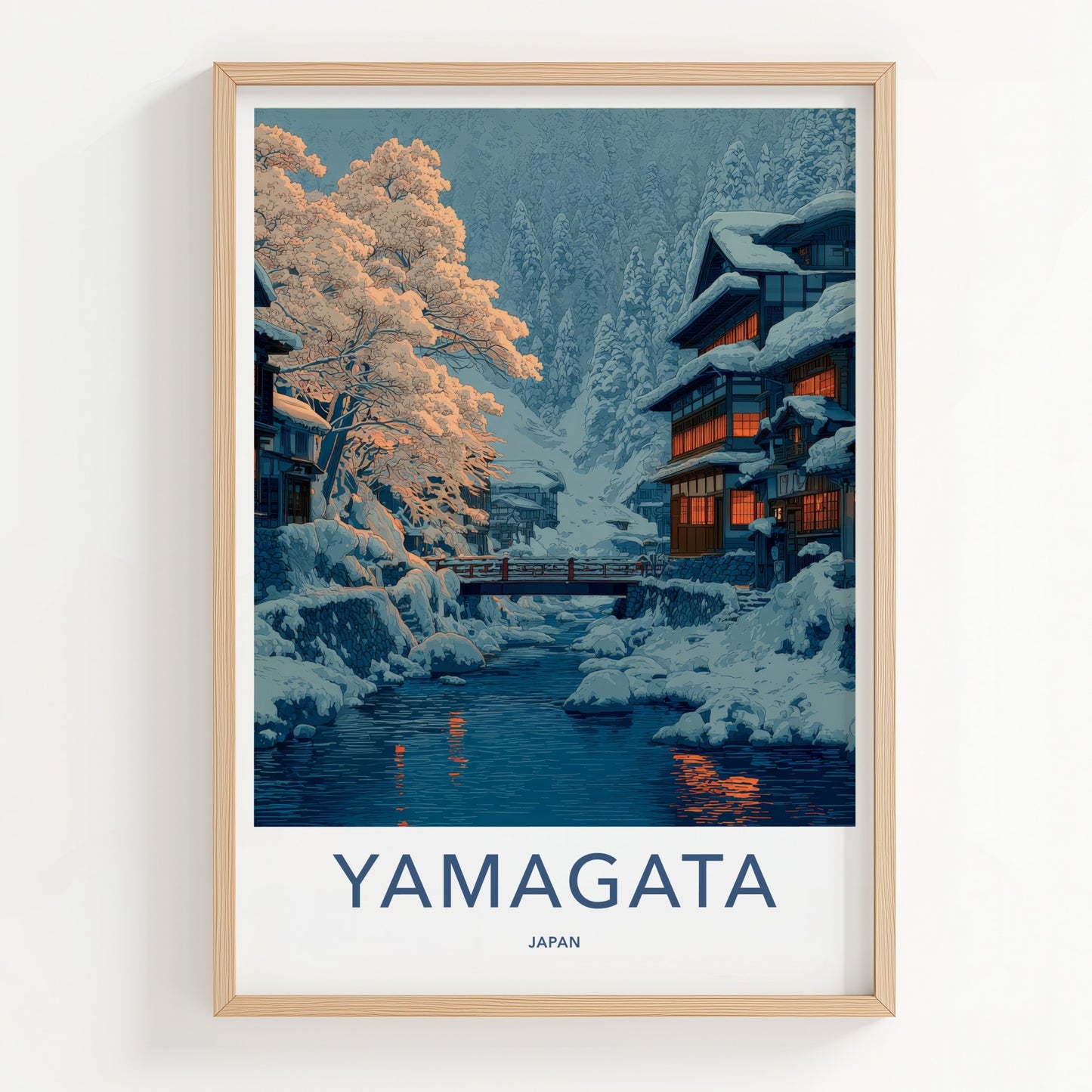 Yamagata Poster - Japan Travel Print - Snowy River Village Home Decor