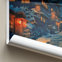 Yamagata Poster - Japan Wall Art - Glowing Winter Village Home Decor