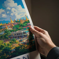 Yangon Poster - Myanmar Wall Art - Golden Pagoda City Home Decor