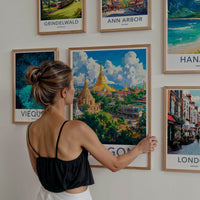 Yangon Poster - Myanmar Wall Art - Golden Pagoda City Home Decor