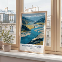 YARLUNG TSANGPO Poster - Tibet Travel Art - Winding River Valley Home Decor