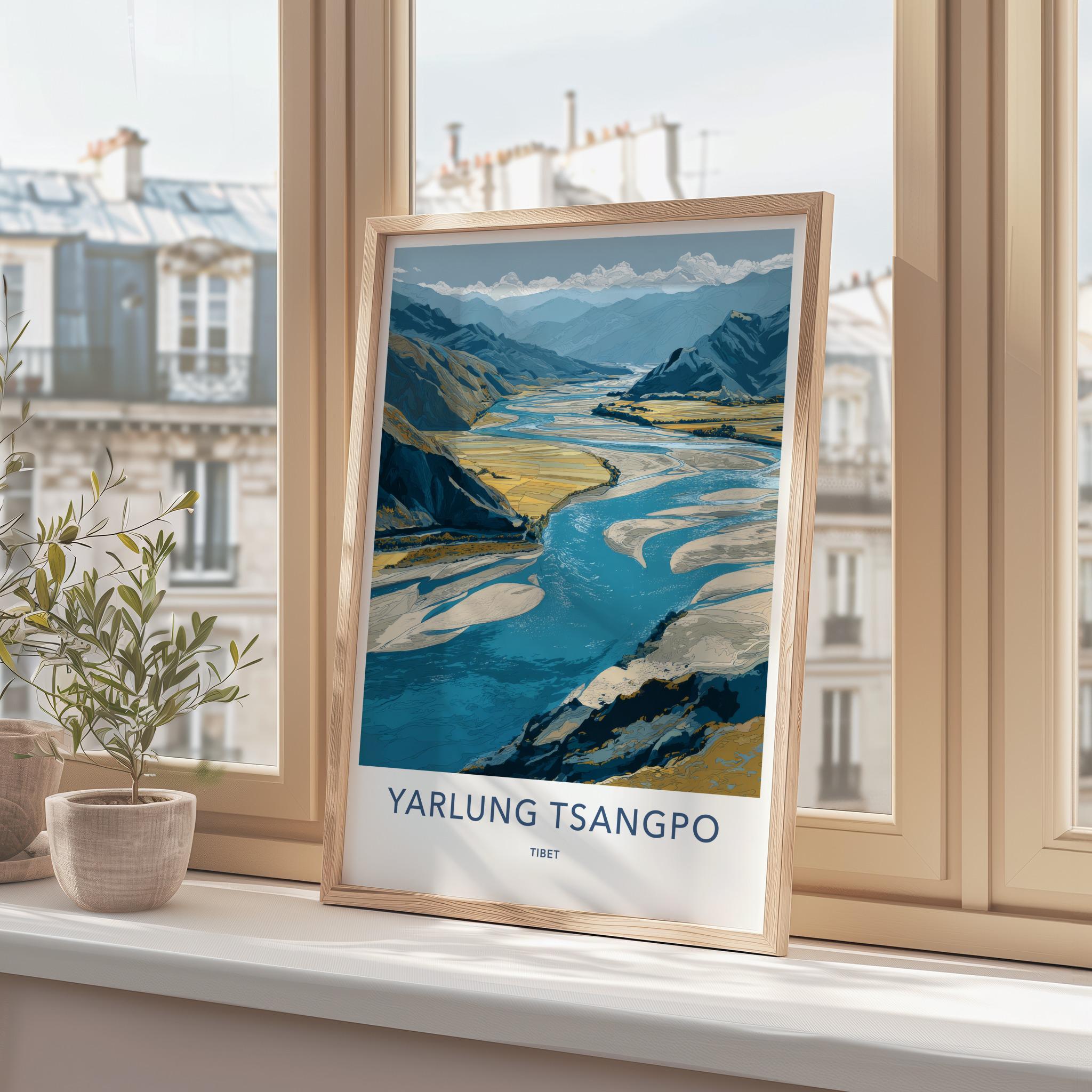 YARLUNG TSANGPO Poster - Tibet Travel Art - Winding River Valley Home Decor
