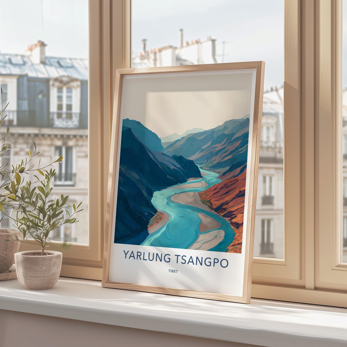 Yarlung Tsangpo Poster - Tibet Travel Art - Winding River Valley Home Decor