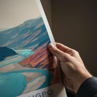 Yarlung Tsangpo Poster - Tibet Travel Art - Winding River Valley Home Decor