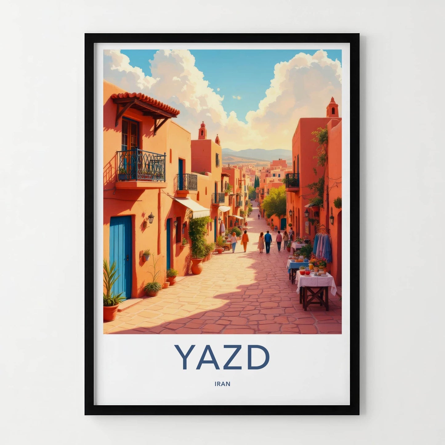 Yazd Poster - Iran Travel Art - Vibrant street life Home Decor