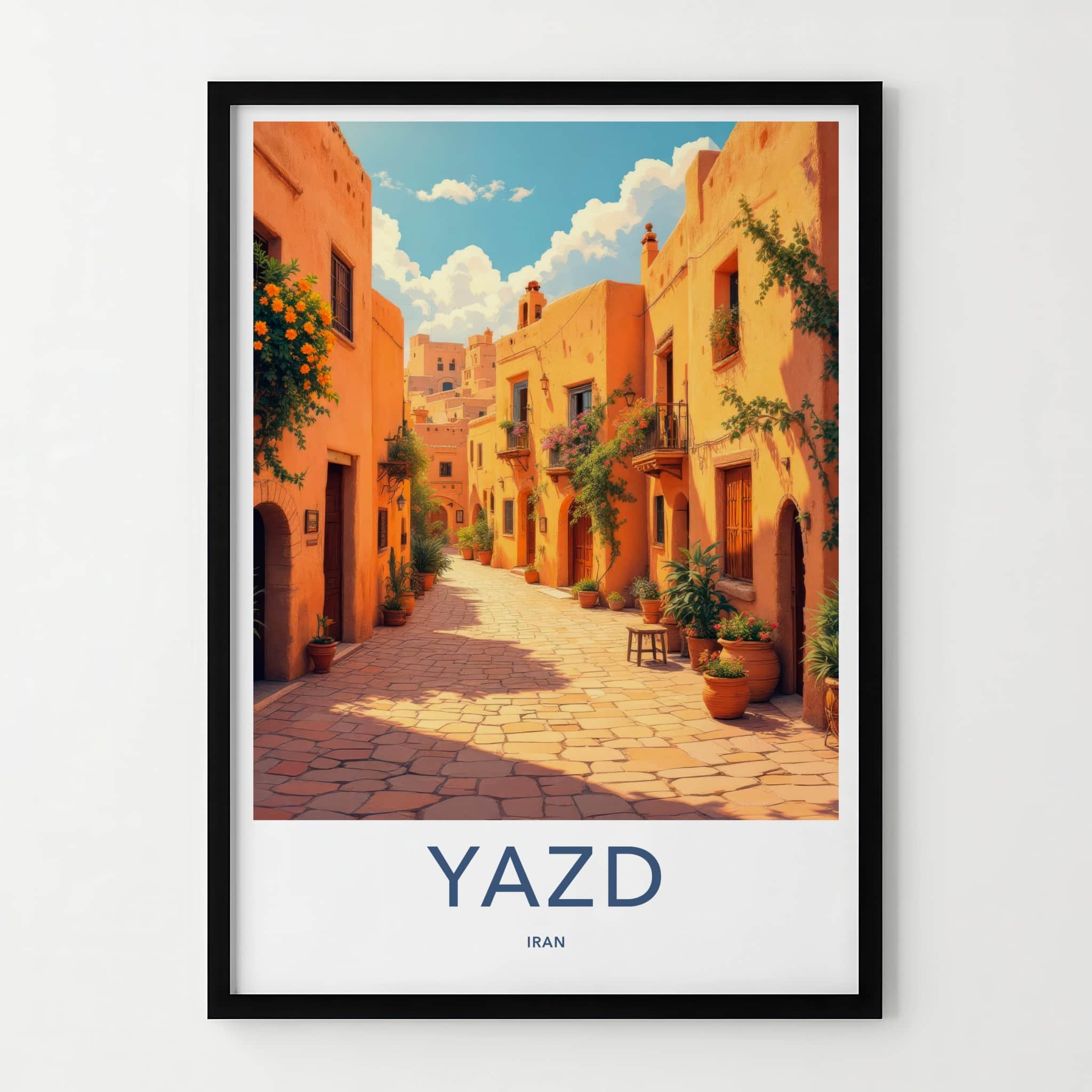 Yazd Poster - Iran Travel Art - Warm Historic Street Home Decor