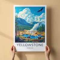 Yellowstone National Park Poster - Scenic Wall Art with Bison