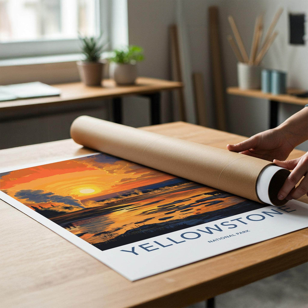 Yellowstone National Park Poster - Serene Landscape & Wildlife Art