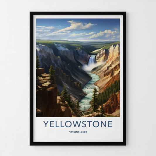 Yellowstone National Park Poster - Wyoming Wall Art - Grand Canyon Falls Home Art