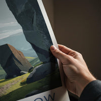Yewbarrow Poster - England Travel Art - Rocky Valley Path Home Decor