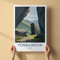 Yewbarrow Poster - England Travel Art - Rocky Valley Path Home Decor