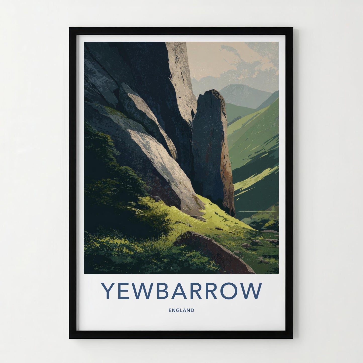 Yewbarrow Poster - England Travel Art - Rugged Mountain Landscape Wall Decor