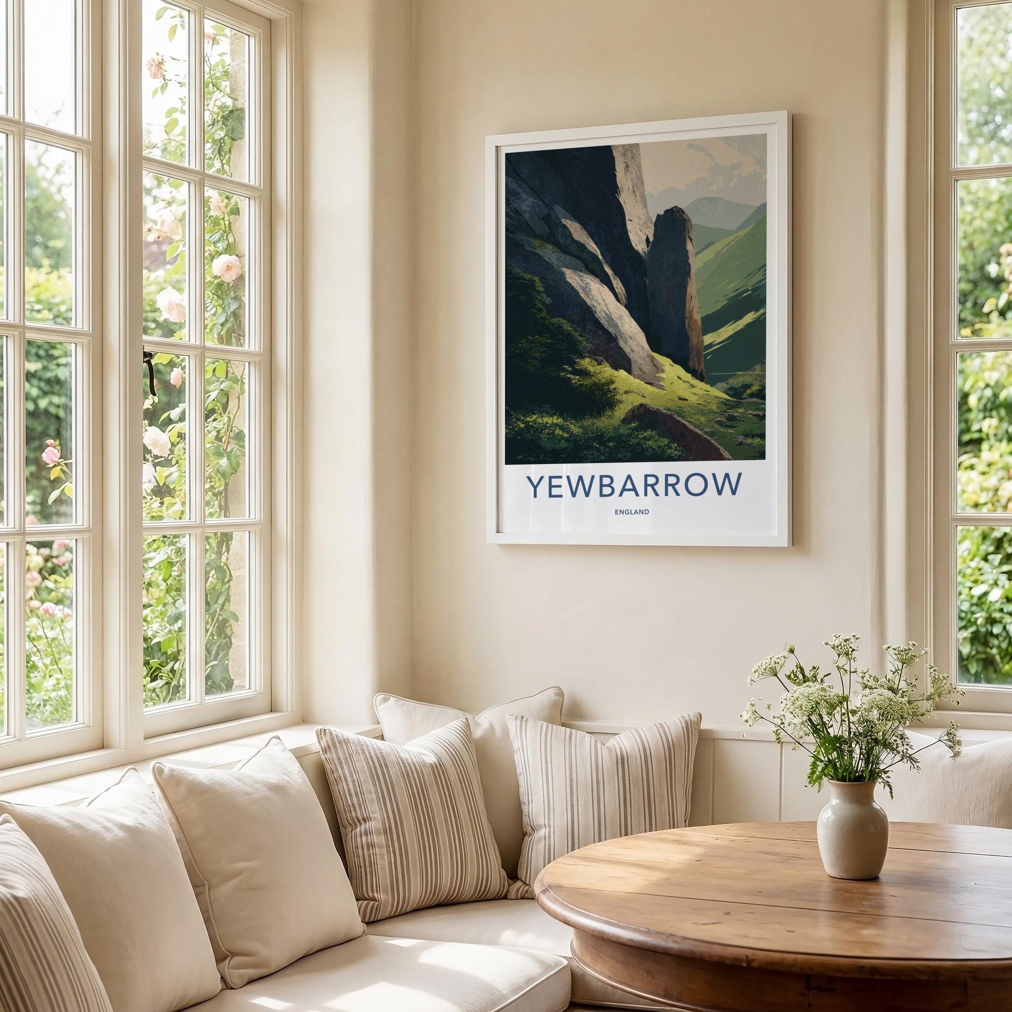 Yewbarrow Poster - England Travel Art - Rugged Mountain Landscape Wall Decor