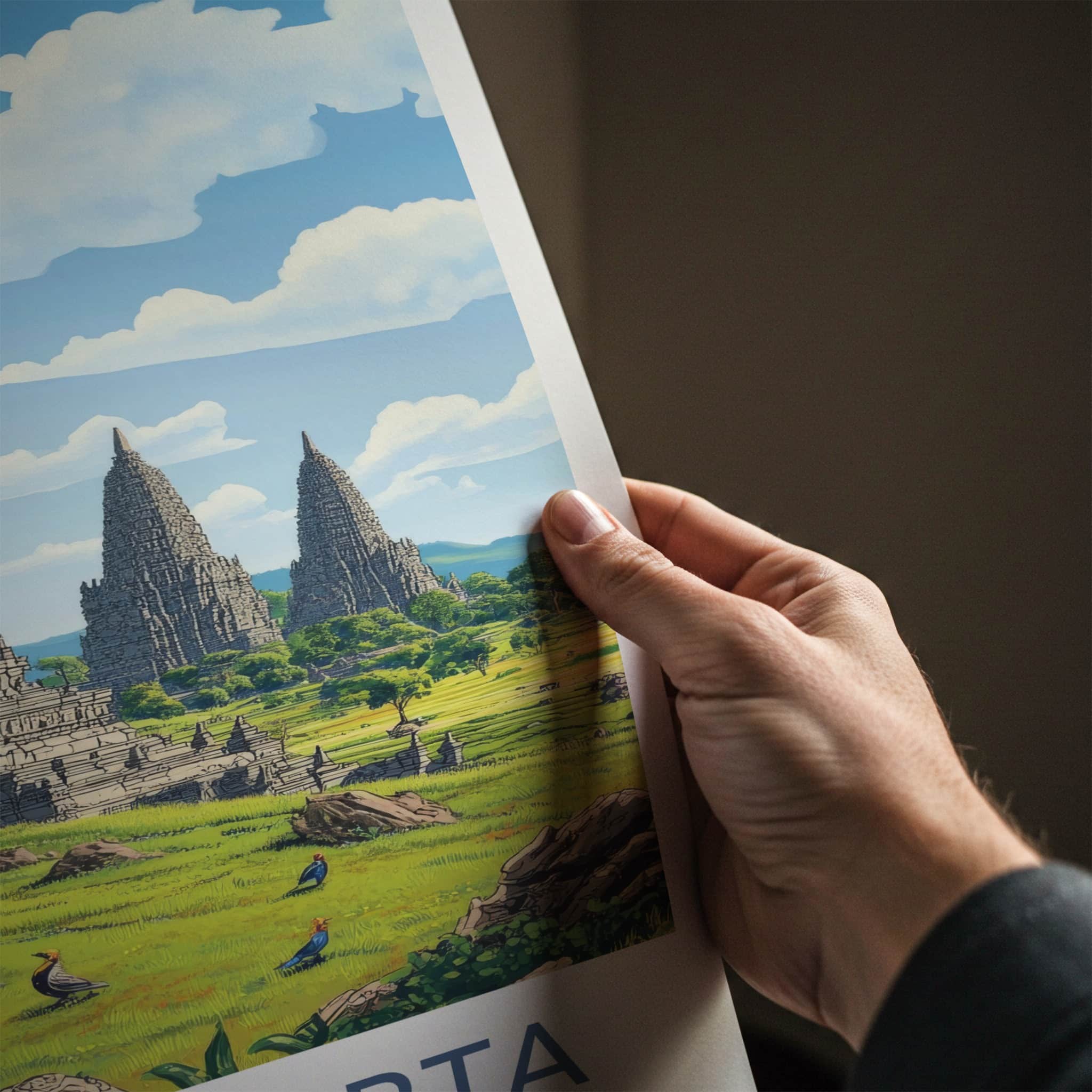 Yogyakarta Poster - Indonesia Travel Art - Ancient Stone Temples Wall Decor