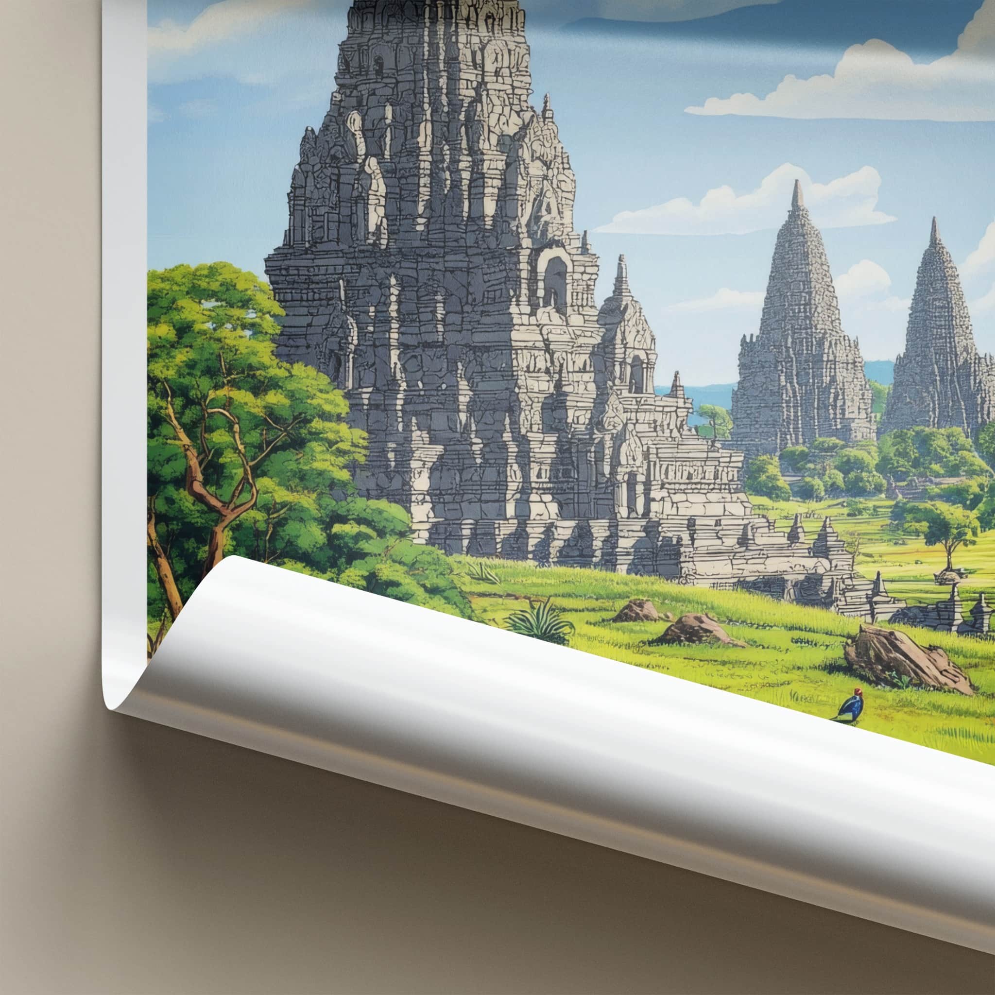 Yogyakarta Poster - Indonesia Travel Art - Ancient Stone Temples Wall Decor