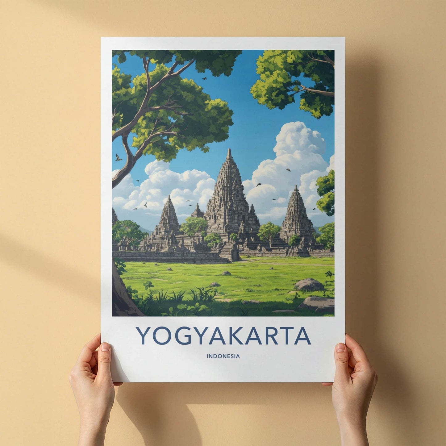 Yogyakarta Poster - Indonesia Travel Art - Ancient Temple Complex Home Decor