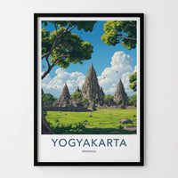 Yogyakarta Poster - Indonesia Travel Art - Ancient Temple Complex Home Decor