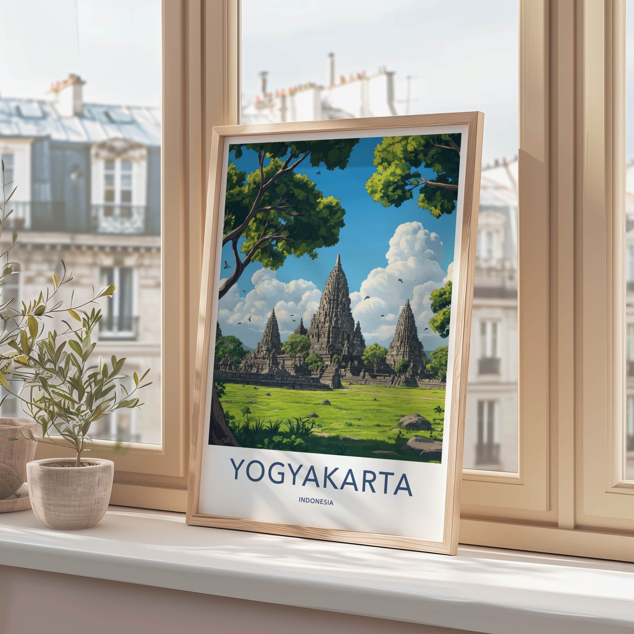 Yogyakarta Poster - Indonesia Travel Art - Ancient Temple Complex Home Decor