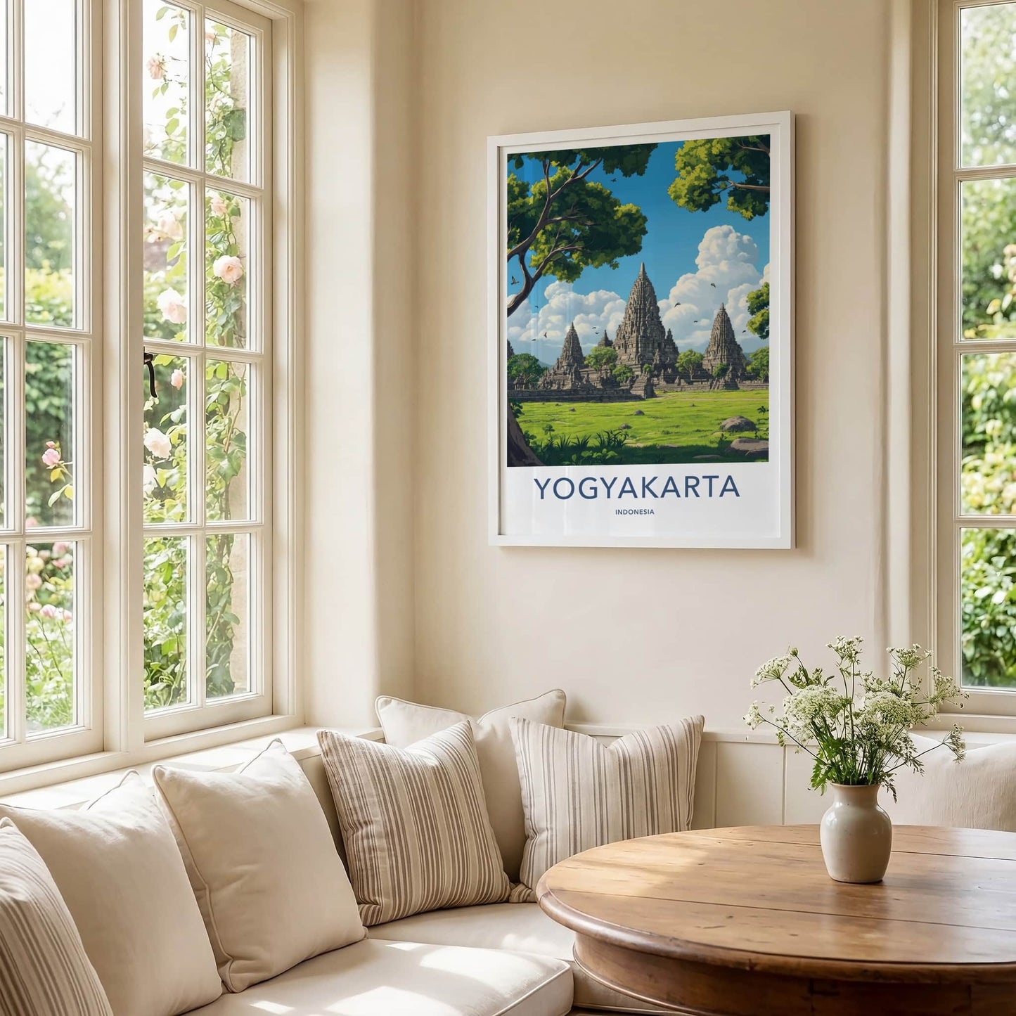 Yogyakarta Poster - Indonesia Travel Art - Ancient Temple Complex Home Decor