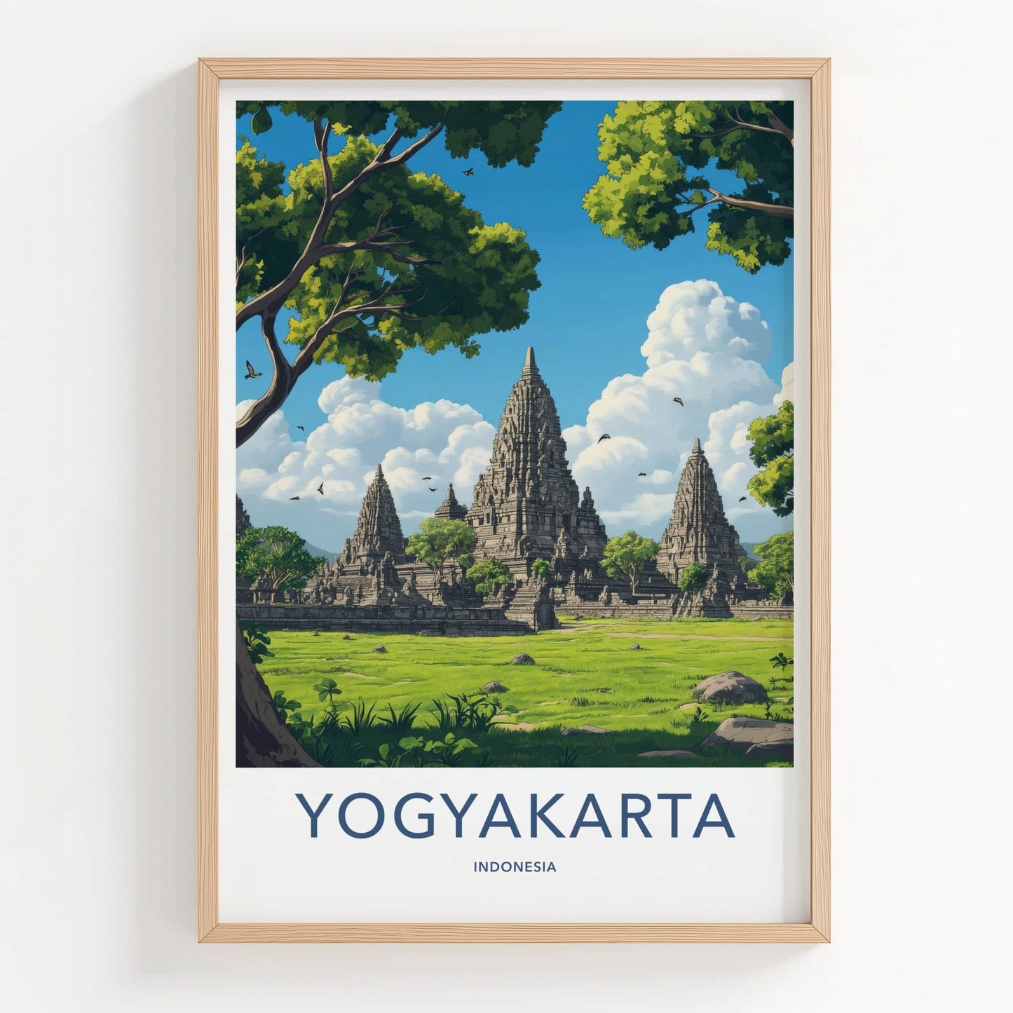 Yogyakarta Poster - Indonesia Travel Art - Ancient Temple Complex Home Decor