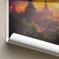 Yogyakarta Poster - Indonesia Travel Art - Ancient Temple Sunset Home Decor