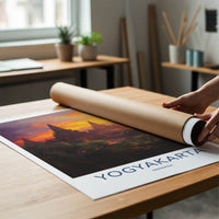 Yogyakarta Poster - Indonesia Travel Art - Ancient Temple Sunset Home Decor