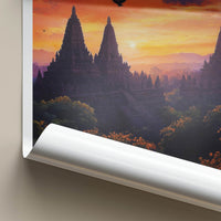 Yogyakarta Poster - Indonesia Travel Art - Ancient Temple Sunset Home Decor