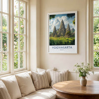 Yogyakarta Poster - Indonesia Travel Art - Ancient Temple Towers Home Decor