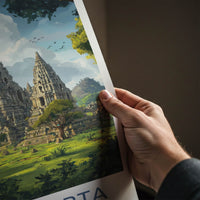 Yogyakarta Poster - Indonesia Travel Art - Ancient Temple Towers Home Decor