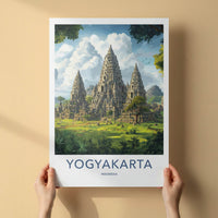 Yogyakarta Poster - Indonesia Travel Art - Ancient Temple Towers Home Decor