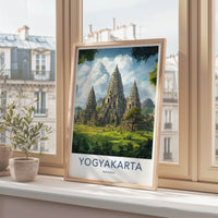 Yogyakarta Poster - Indonesia Travel Art - Ancient Temple Towers Home Decor