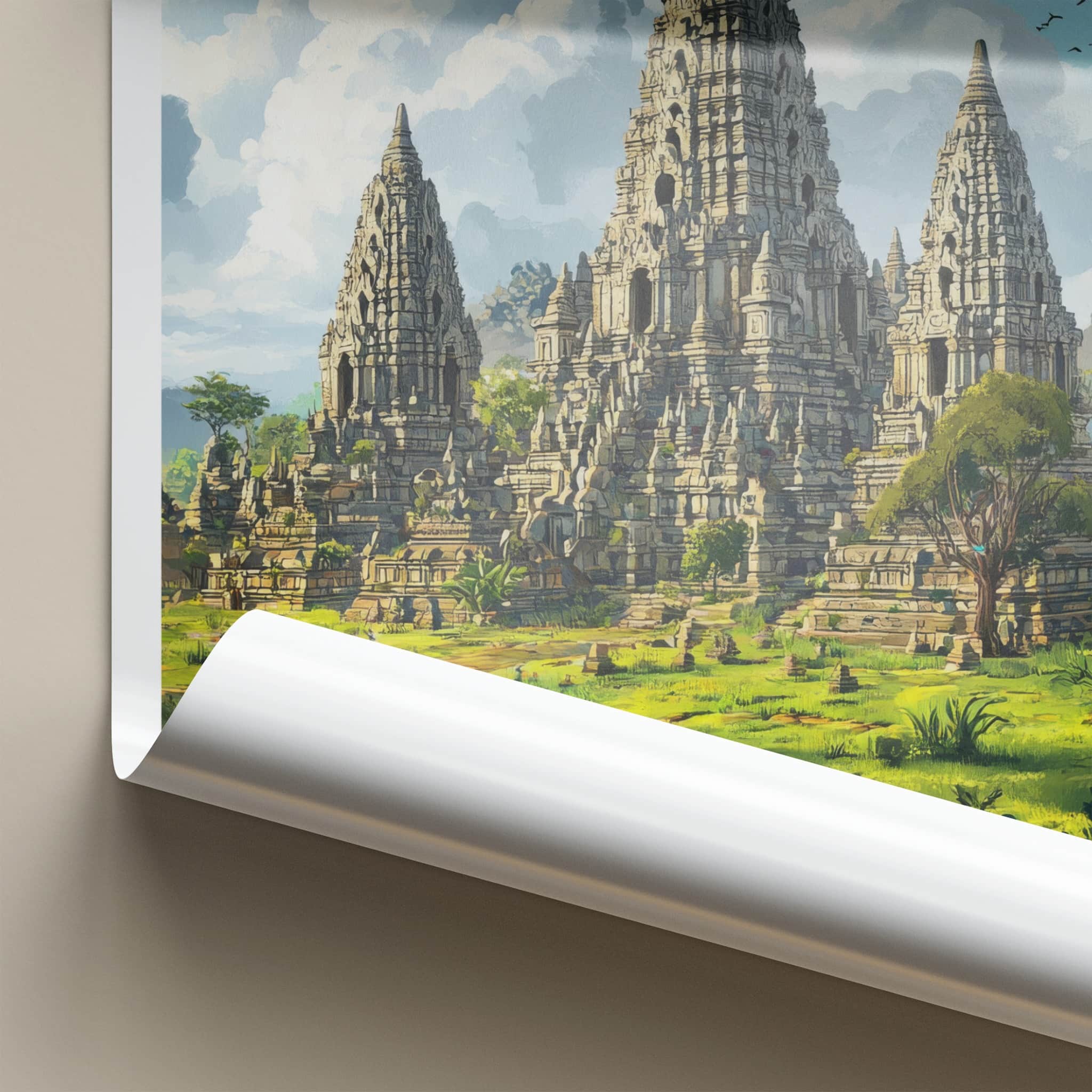 Yogyakarta Poster - Indonesia Travel Art - Ancient Temple Towers Home Decor