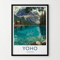 Yoho National Park Poster - Canada Travel Art - Emerald Lake Lodge Wall Decor