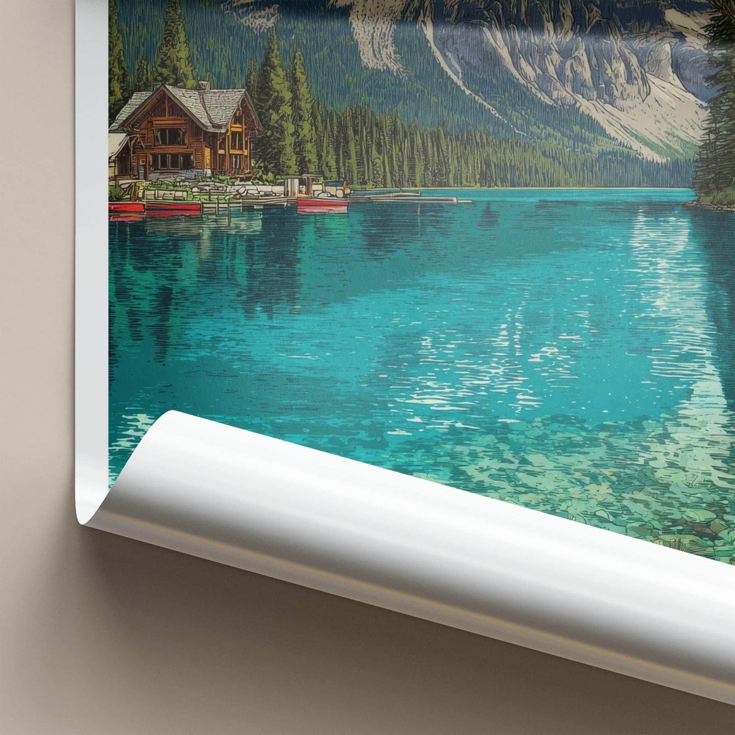 Yoho National Park Poster - Canada Travel Art - Emerald Lake Lodge Wall Decor