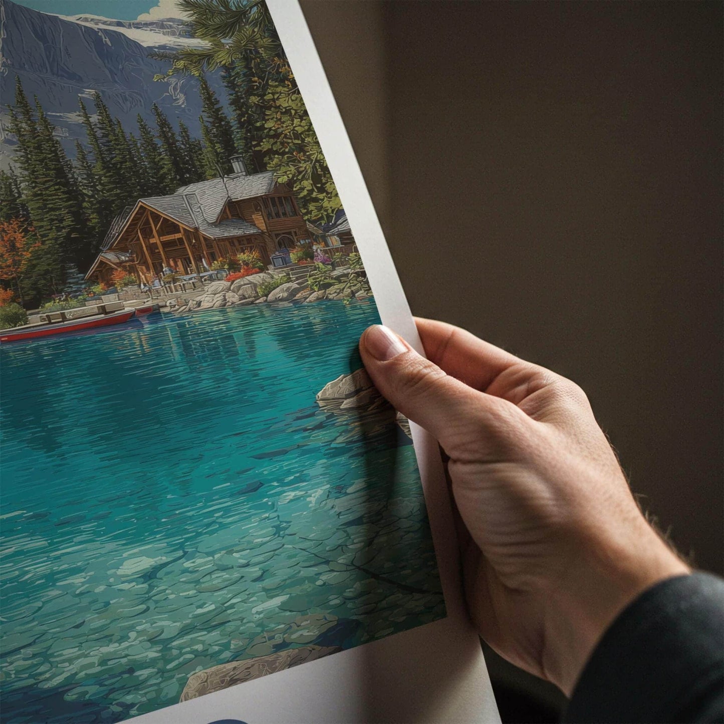 Yoho Poster - Canada Travel Art - Turquoise Lake Lodge Home Decor