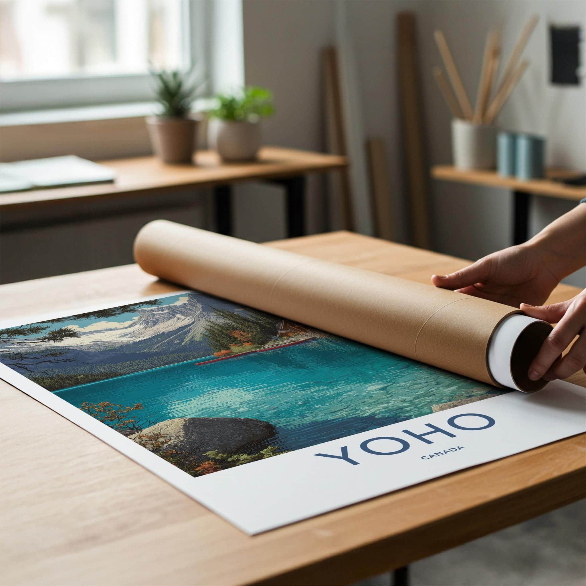 Yoho Poster - Canada Travel Art - Turquoise Lake Lodge Home Decor