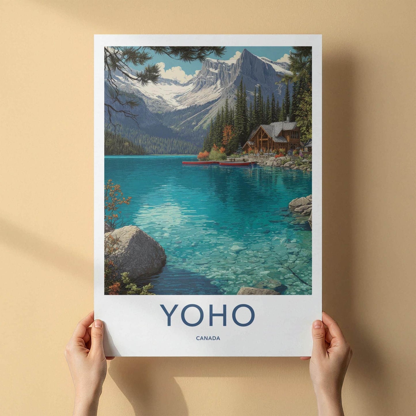 Yoho Poster - Canada Travel Art - Turquoise Lake Lodge Home Decor