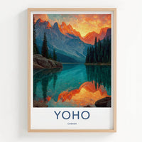 Yoho Poster - Canada Wall Art - Vibrant Alpine Reflection Home Decor