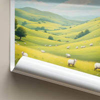 Yorkshire Dales Poster - United Kingdom Art Print - Rolling Hills Sheep Gift