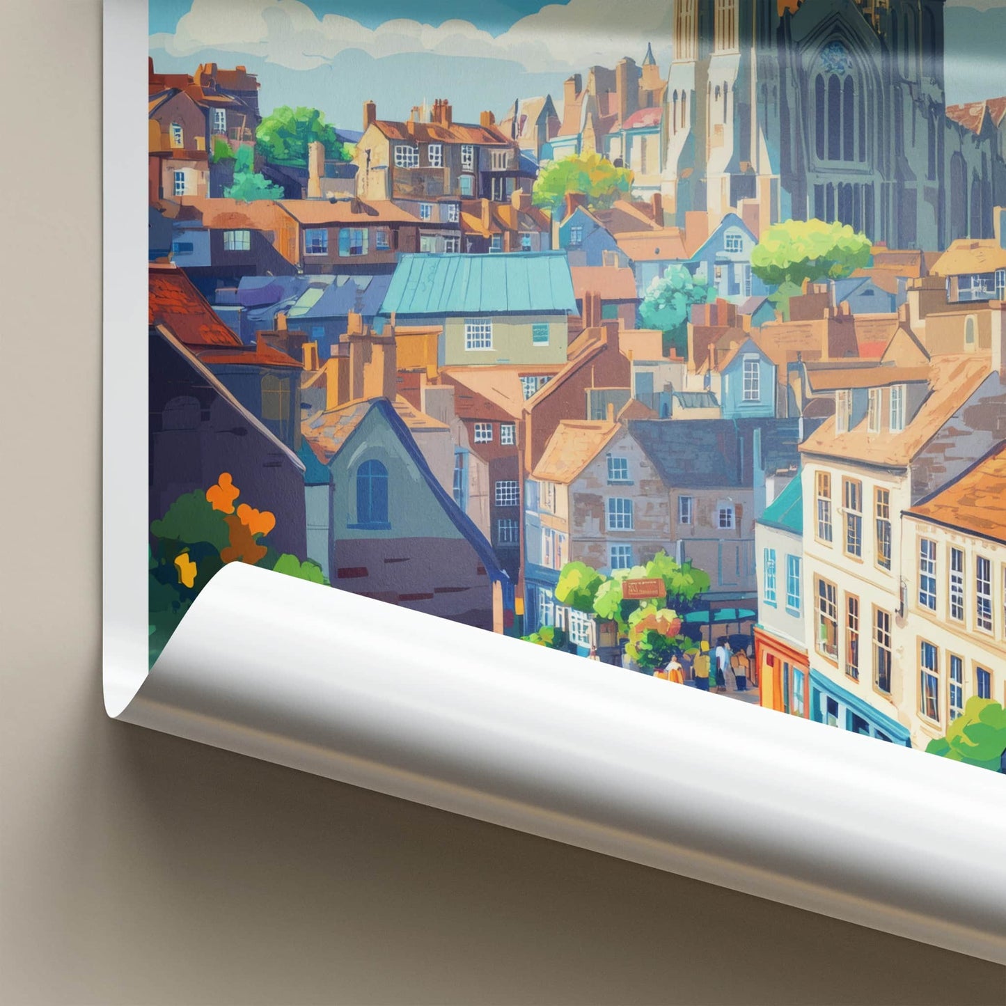 Yorkshire Poster - England Travel Art - Historic City View Home Decor