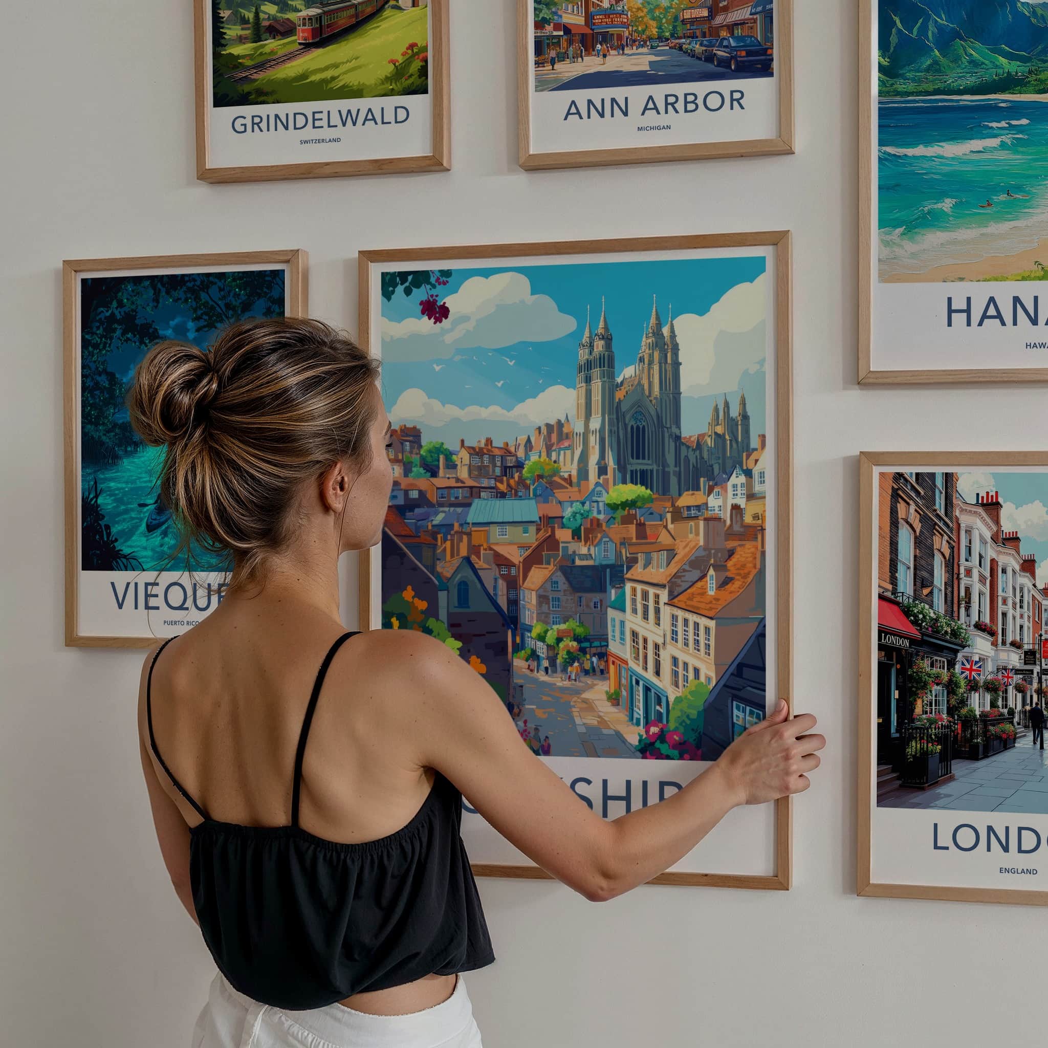 Yorkshire Poster - England Travel Art - Historic City View Home Decor