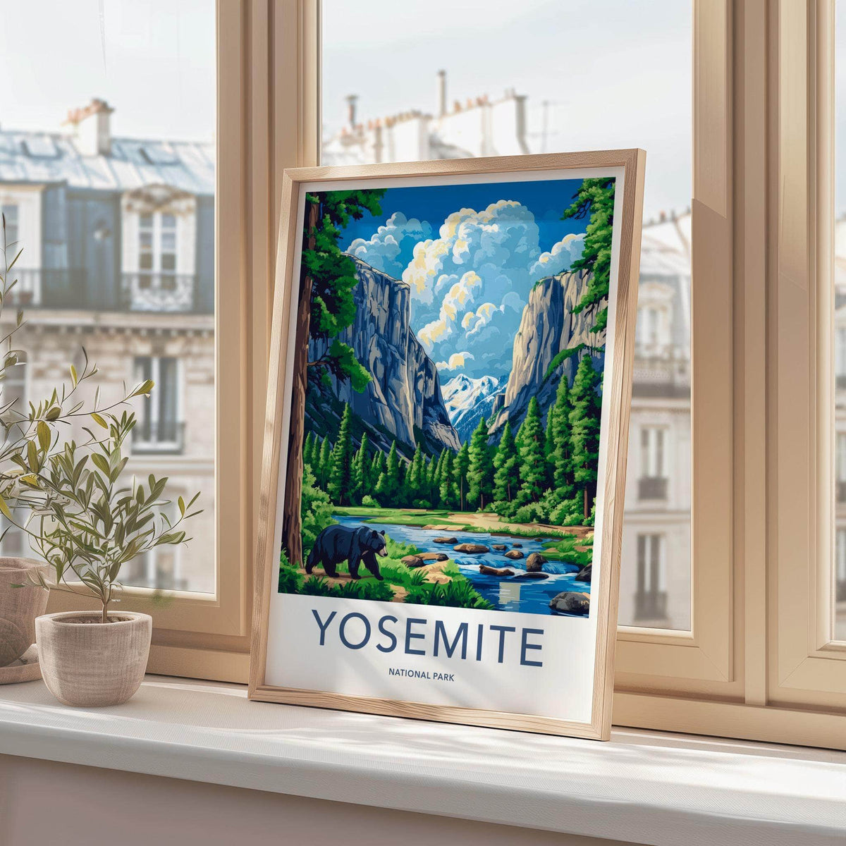 Yosemite National Park Poster - Scenic Forest Wall Art With Mountain
