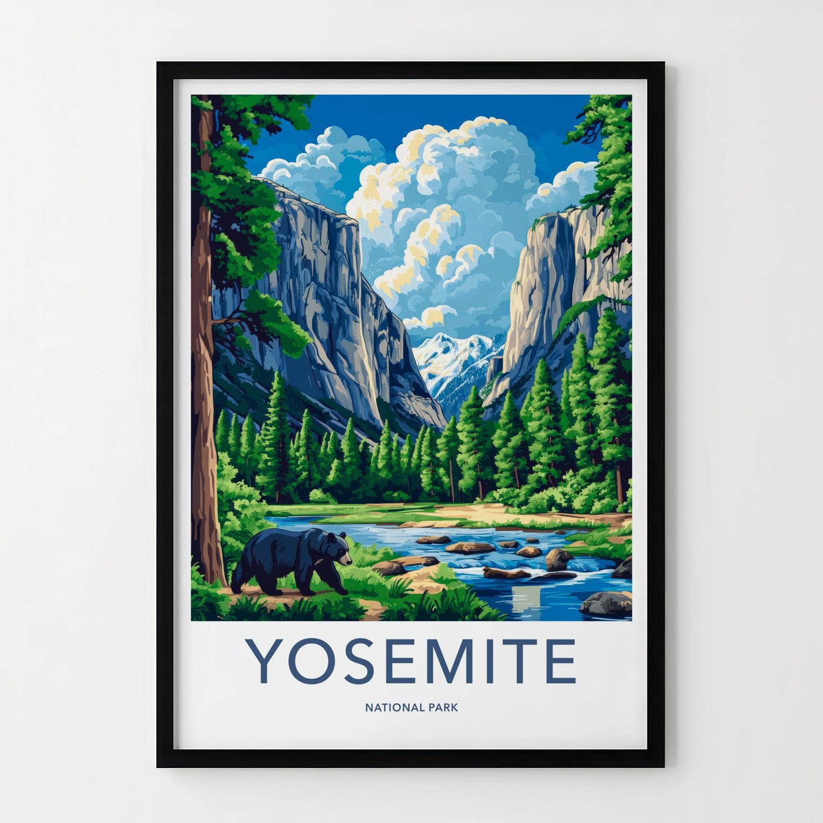 Yosemite National Park Poster - Scenic Forest Wall Art With Mountain