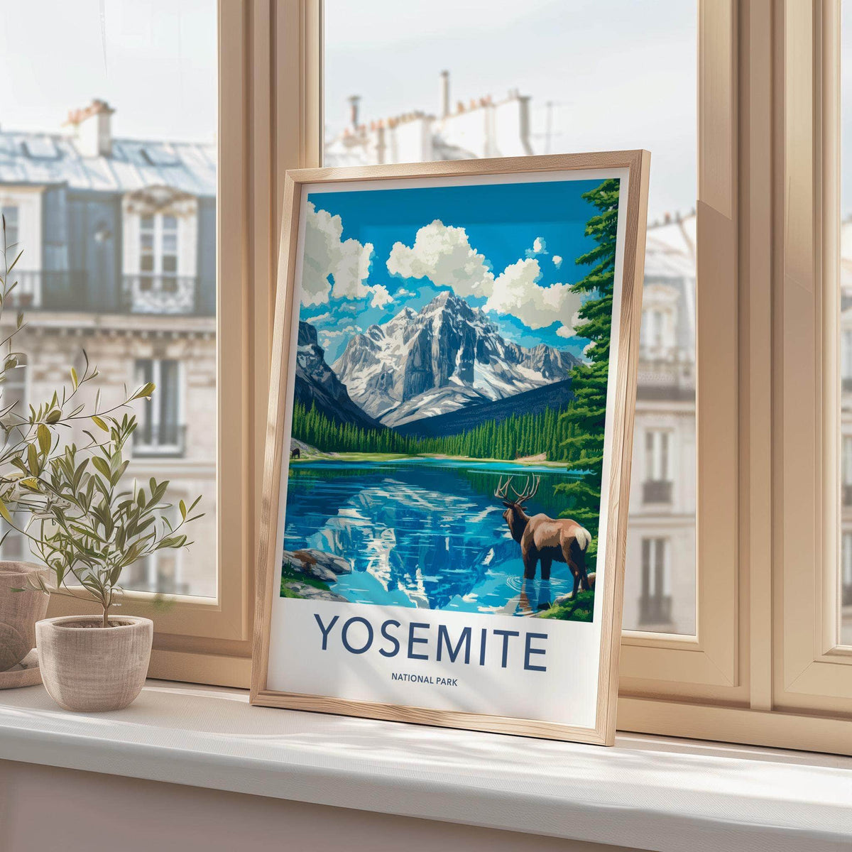 Yosemite National Park Poster - Scenic Mountain Scenery & Wildlife