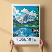 Yosemite National Park Poster - Scenic Mountain Scenery & Wildlife