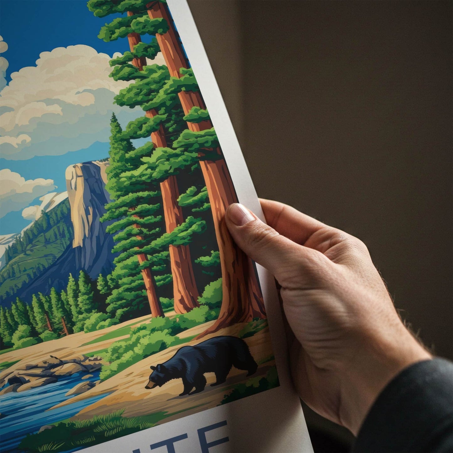 Yosemite Poster - California Art Print - Black Bear River Home Decor