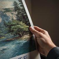 Yosemite Poster - California Travel Art - Majestic Dome River Wall Decor